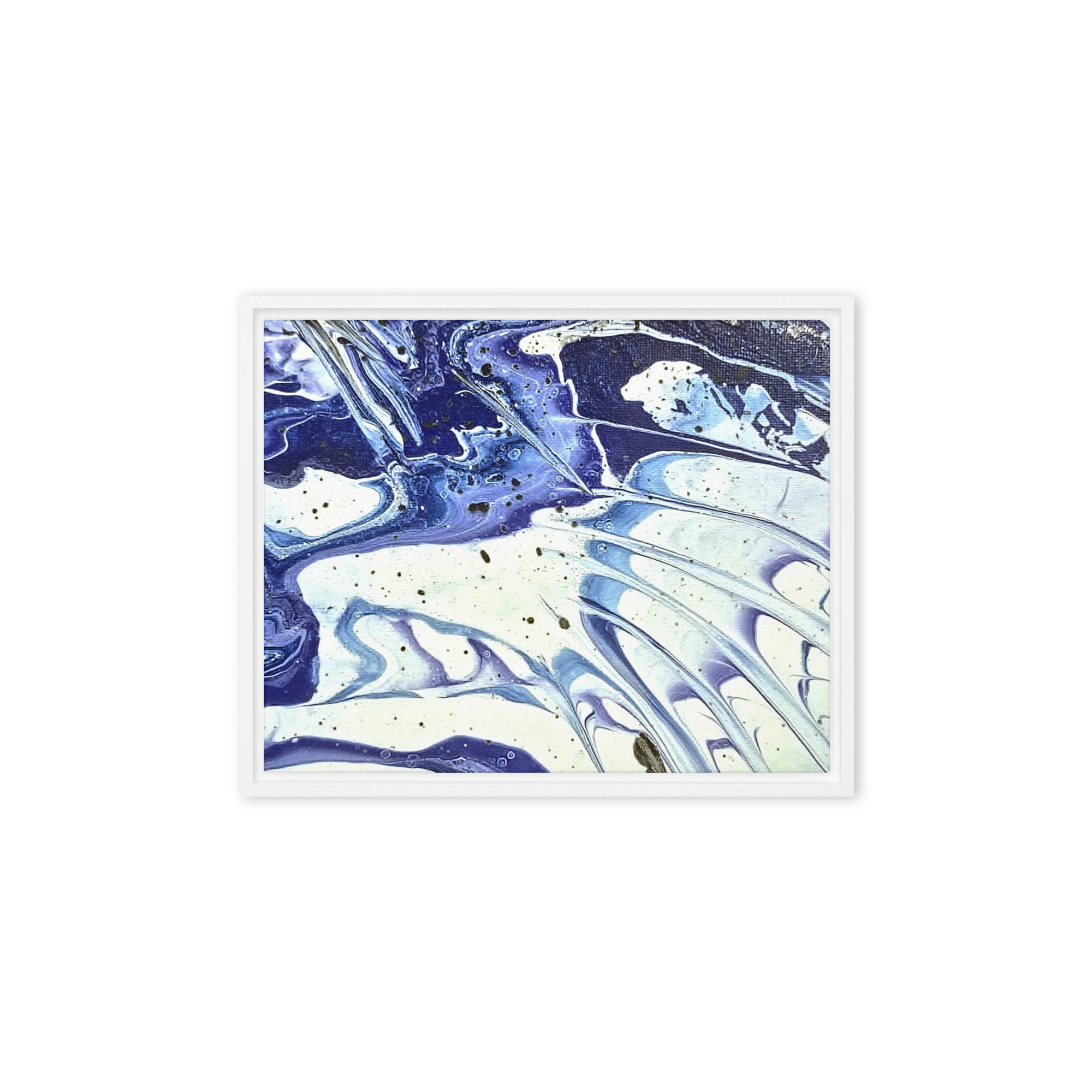 Cobalt framed canvas print front-facing product image in black frame, 11 x 14 inch universal size