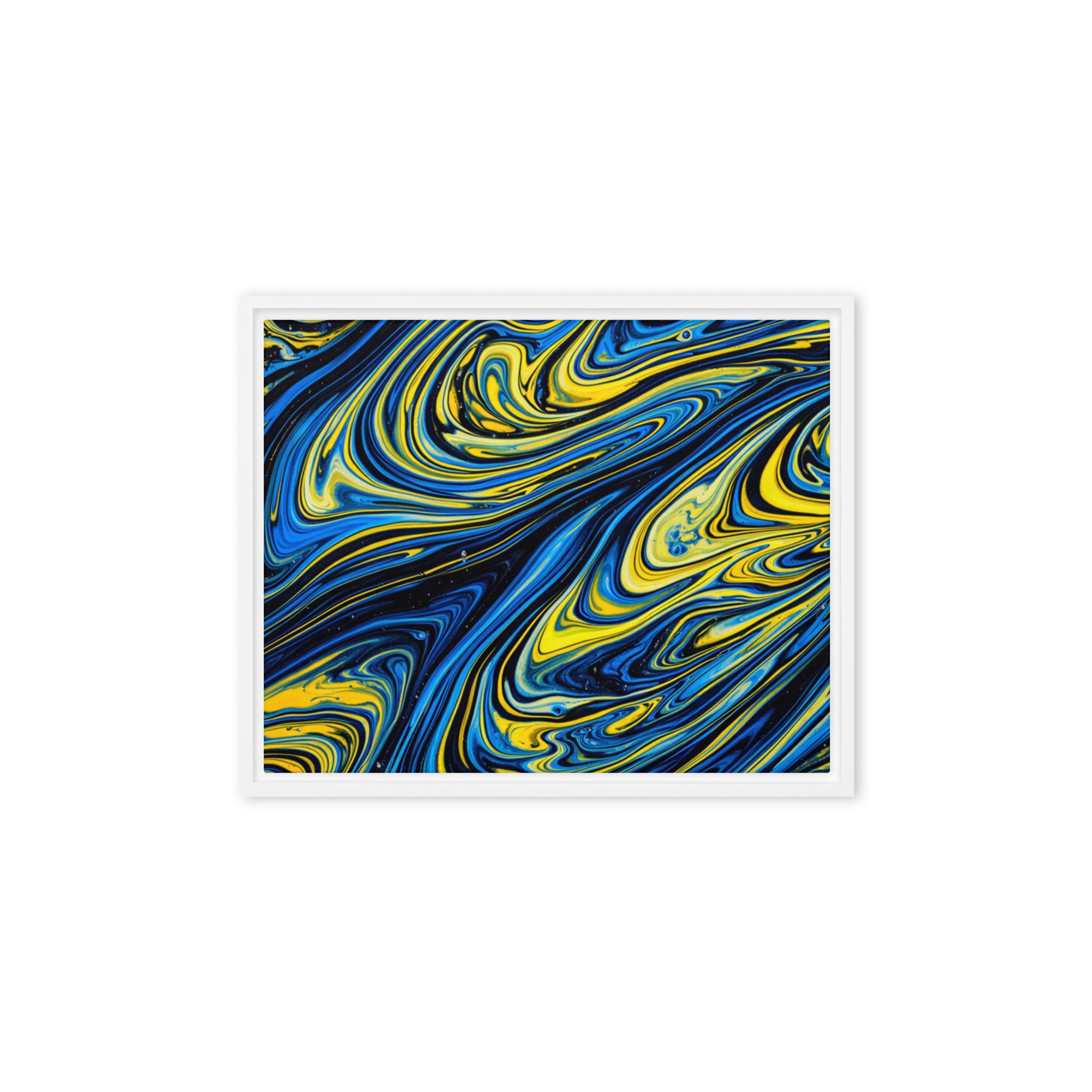 Coral framed canvas print front-facing product image in black frame, 11 x 14 inch universal size