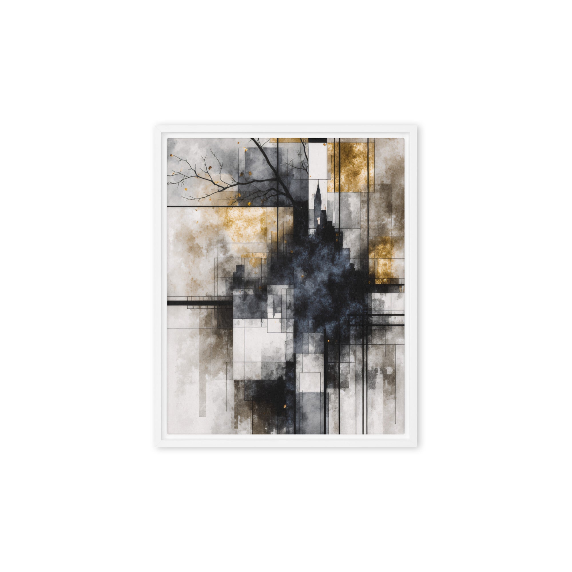 Brasier framed canvas print wall display image in black frame, 12 x 12 inch universal size