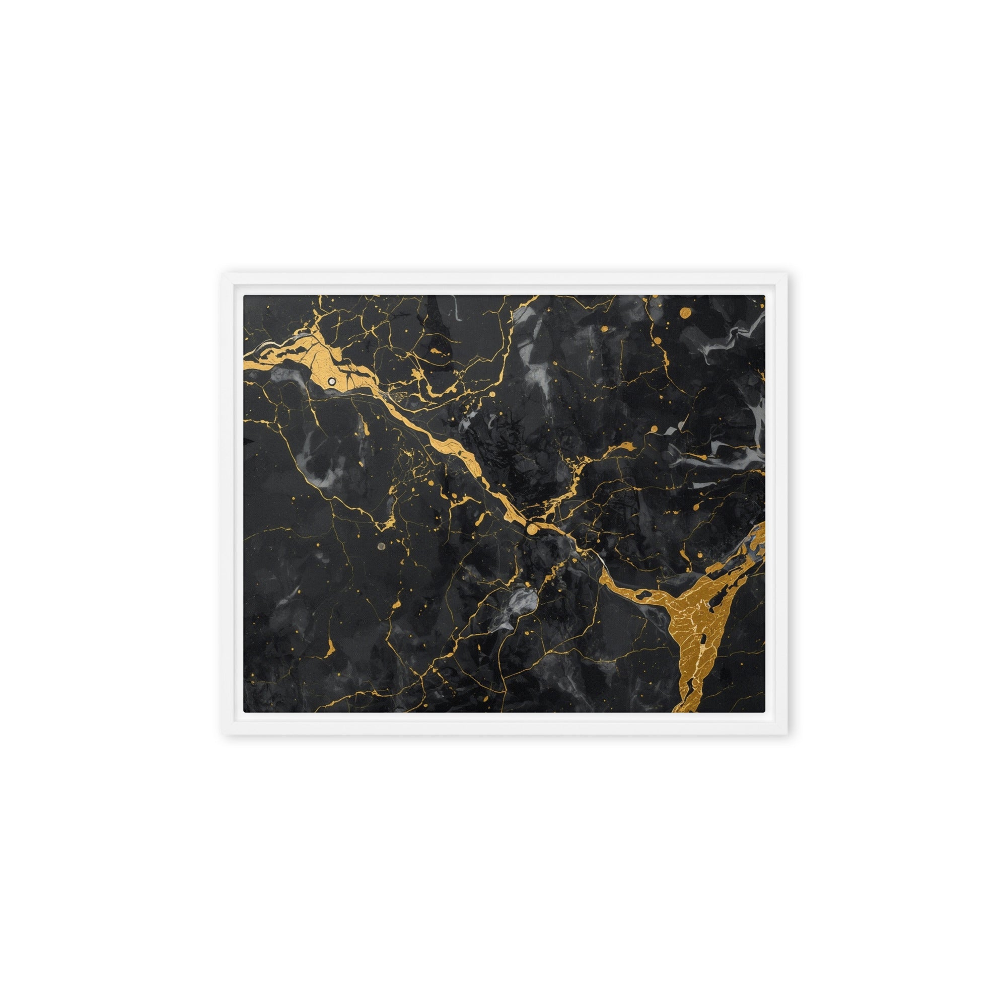 Midas framed canvas print wall display image in black frame, 12 x 12 inch universal size