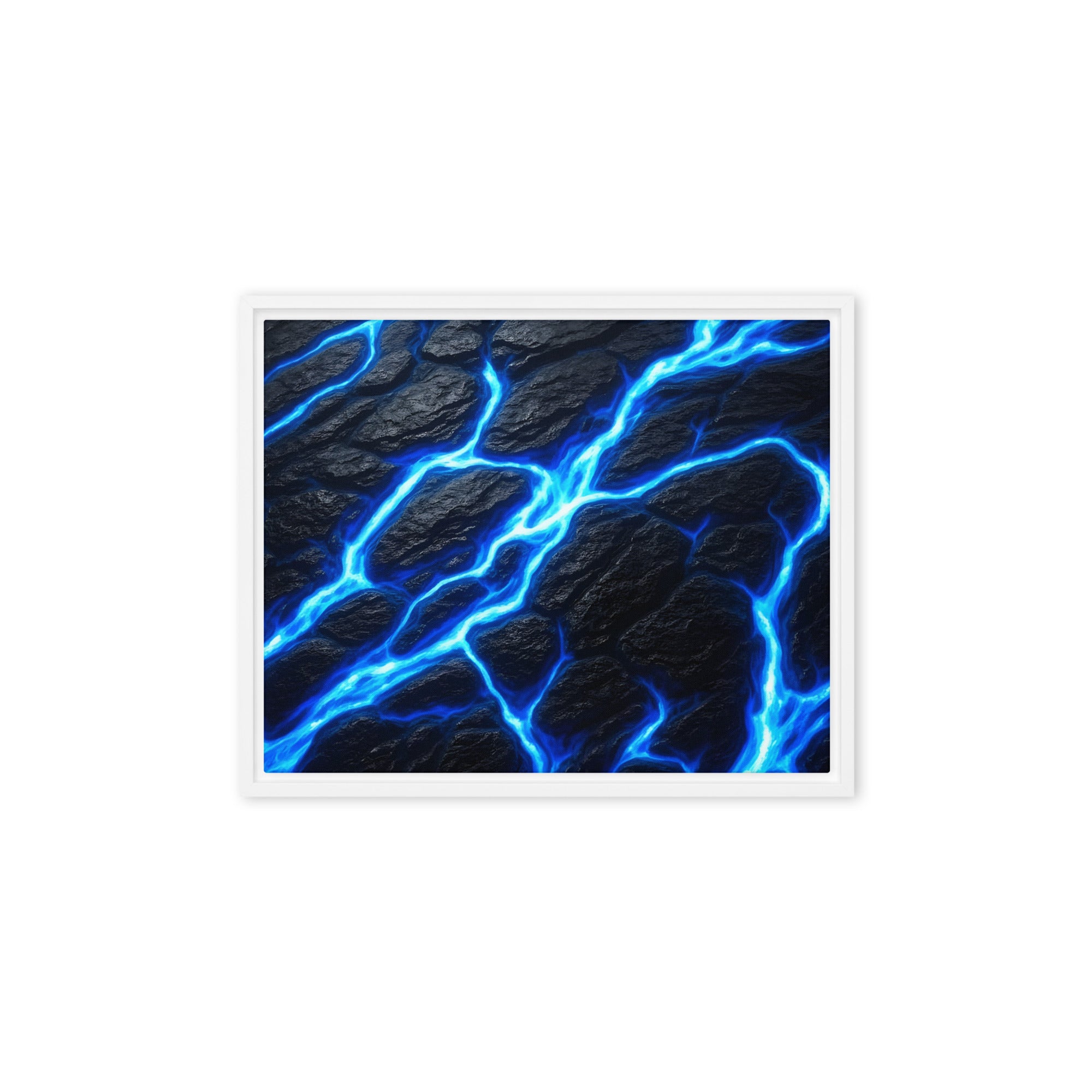 Fissure framed canvas print wall display image in black frame, 12 x 12 inch universal size