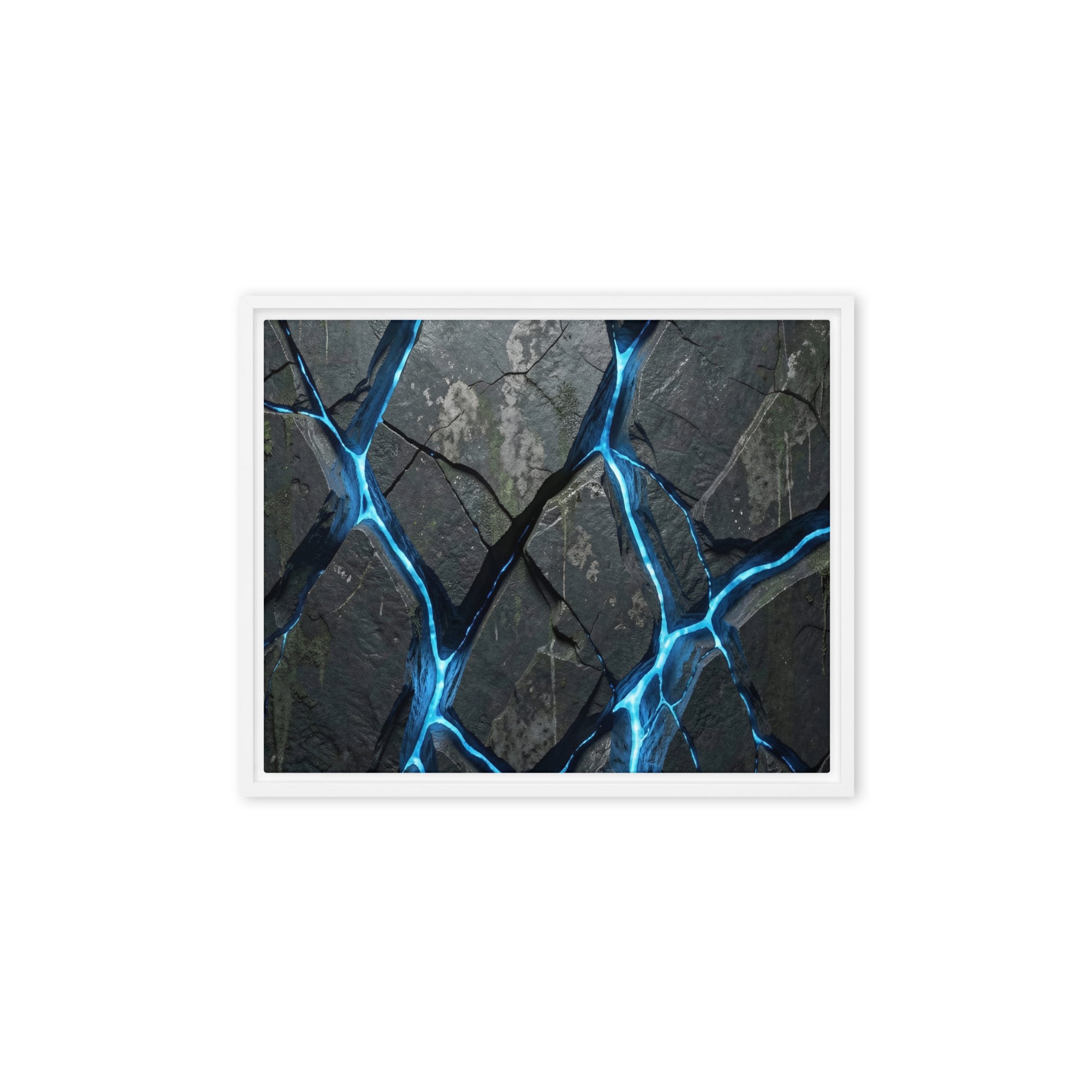 Igneous framed canvas print wall display image in black frame, 12 x 12 inch universal size