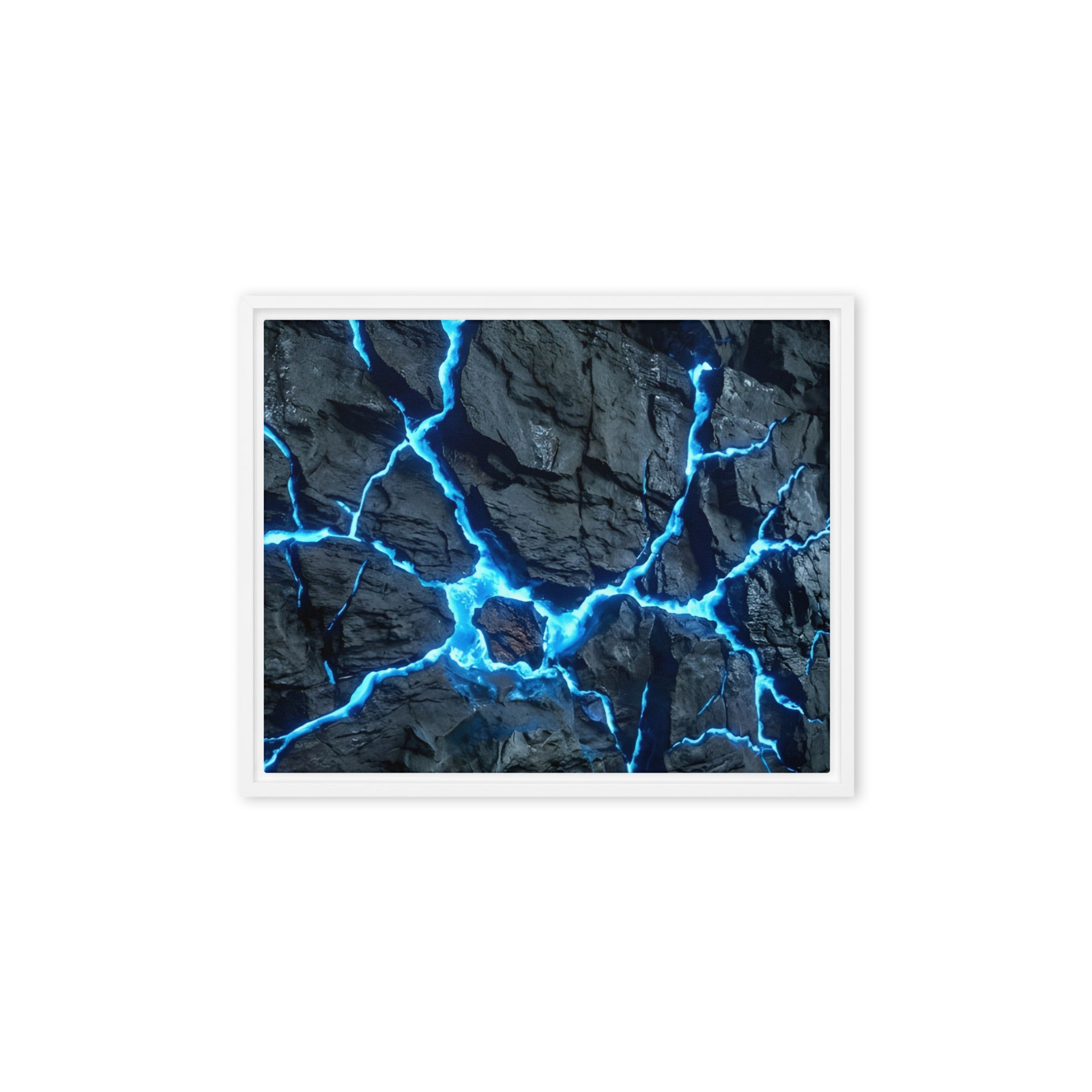 Vesicle framed canvas print product mockup in black frame, 12 x 16 inch universal size