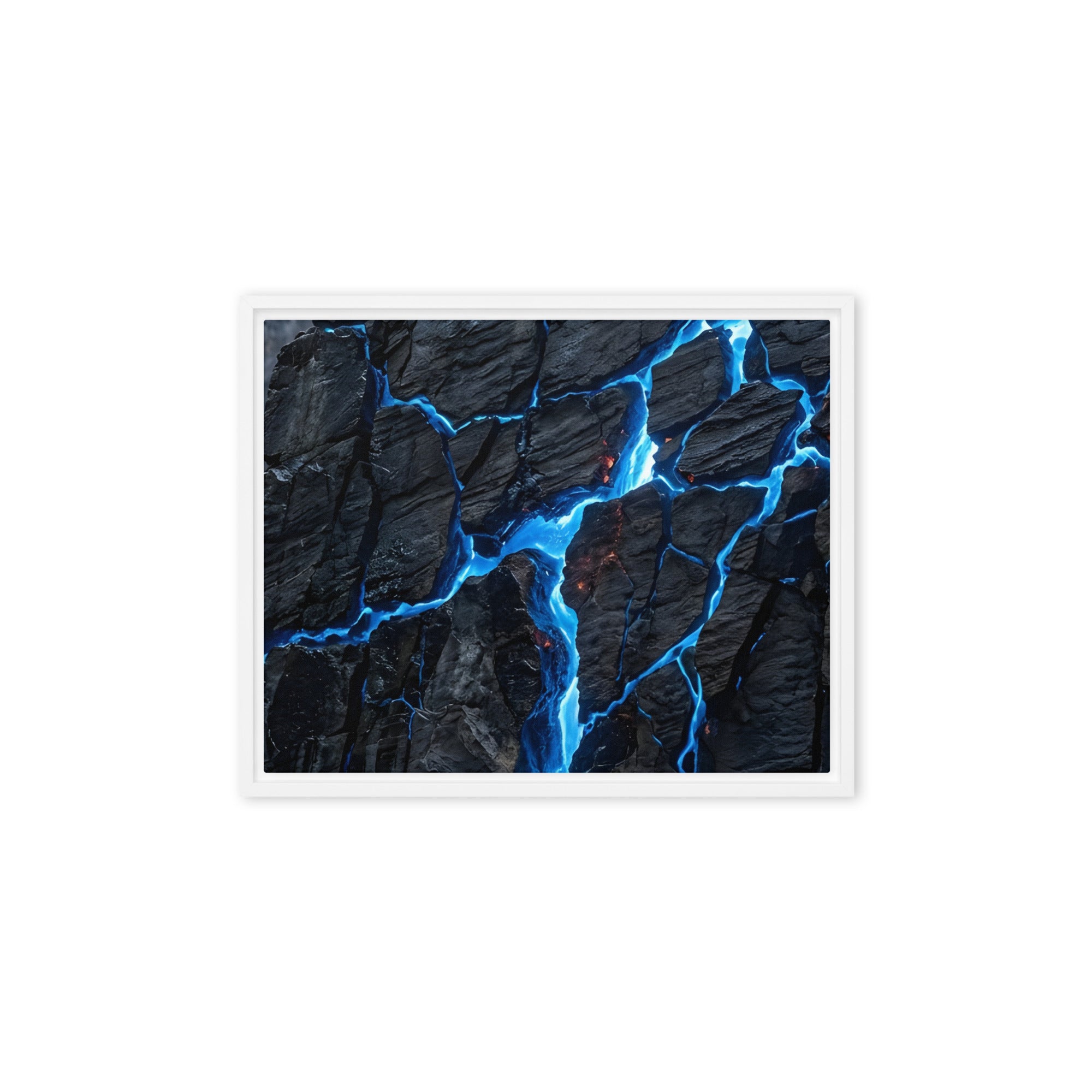 Xenolith framed canvas print product mockup in black frame, 12 x 16 inch universal size