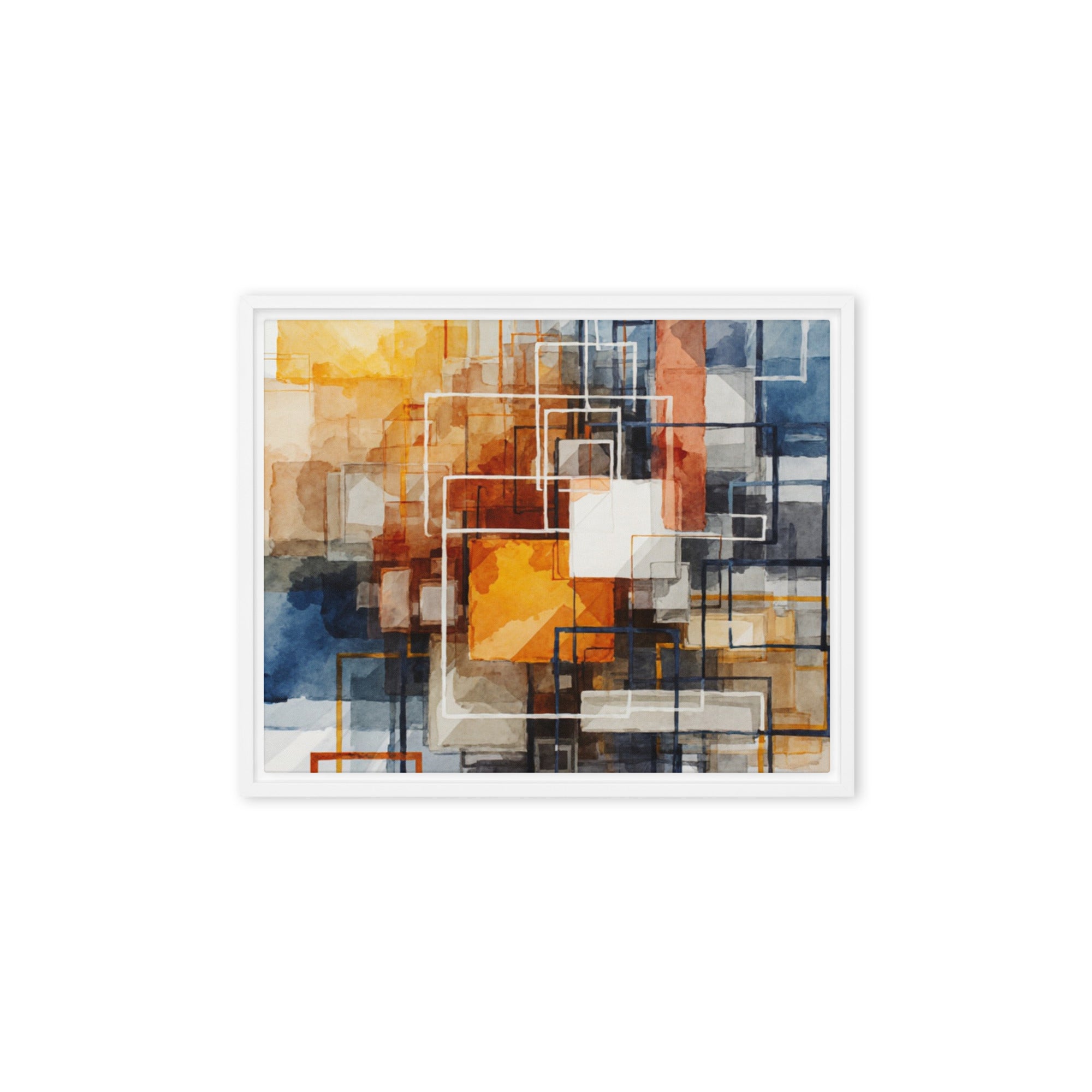 Plinth framed canvas print wall display image in black frame, 12 x 12 inch universal size