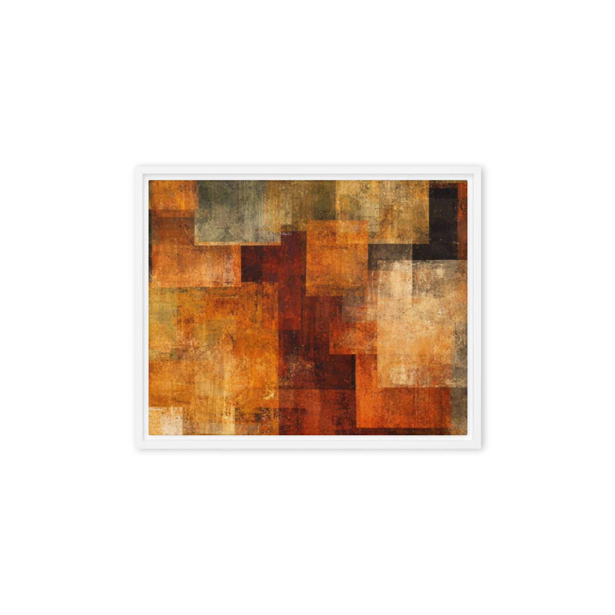 Harvest framed canvas print wall display image in black frame, 12 x 12 inch universal size