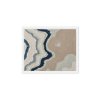 Karst framed canvas artwork with limestone-like textures and deep charcoal shadows, shown on white.