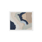 Marl framed canvas artwork with pale stone and soft clay tones with subtle visual texture, shown on white.