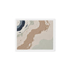 Spall framed canvas artwork with fractured stone-like layers and linear fissures, shown on white.