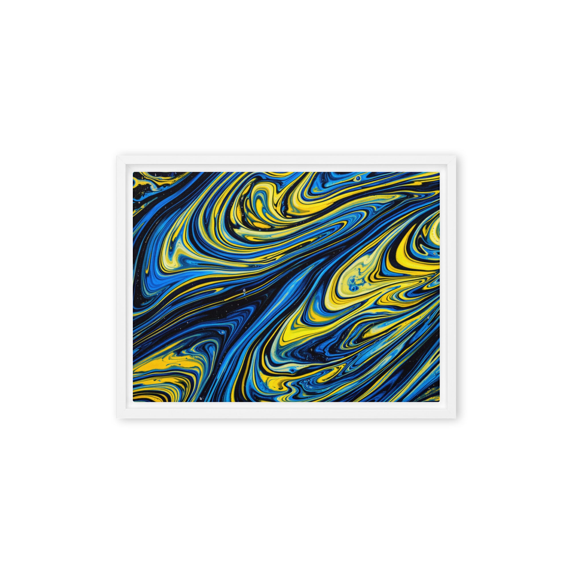 Coral framed canvas print product view in black frame, 12 x 18 inch universal size
