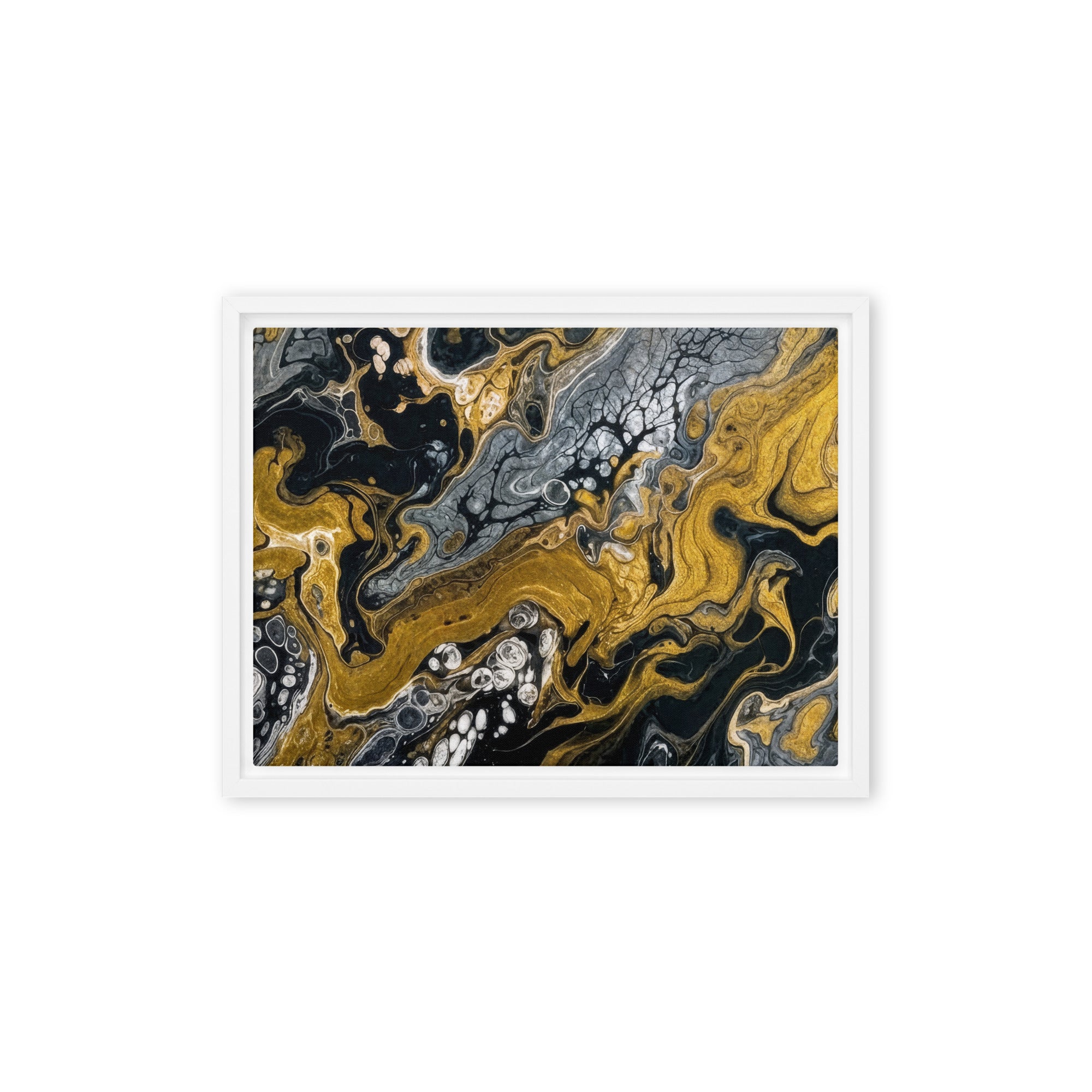 Aurum framed canvas print wall display image in black frame, 12 x 12 inch universal size