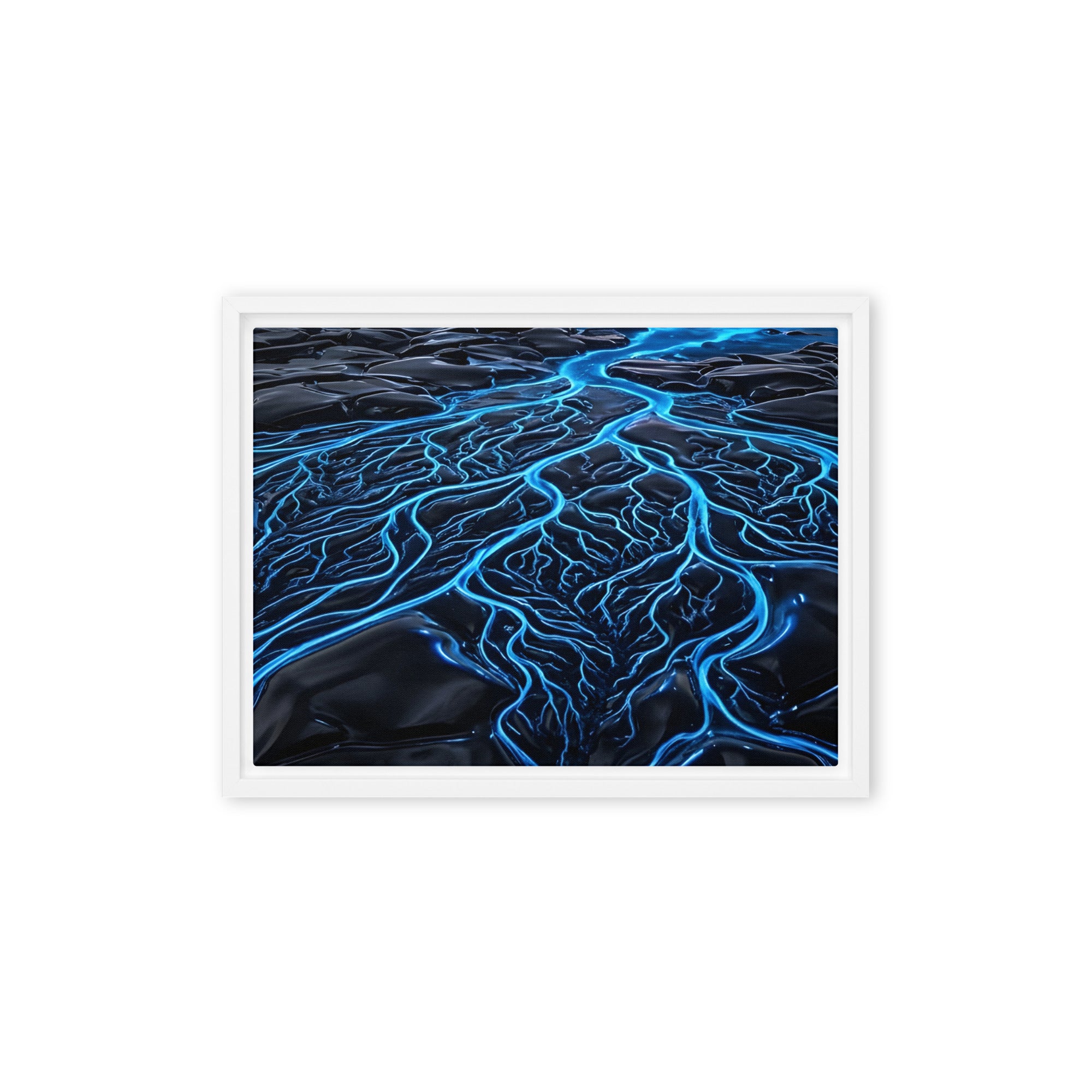 Caldera framed canvas print image for product listing in black frame, 16 x 16 inch universal size