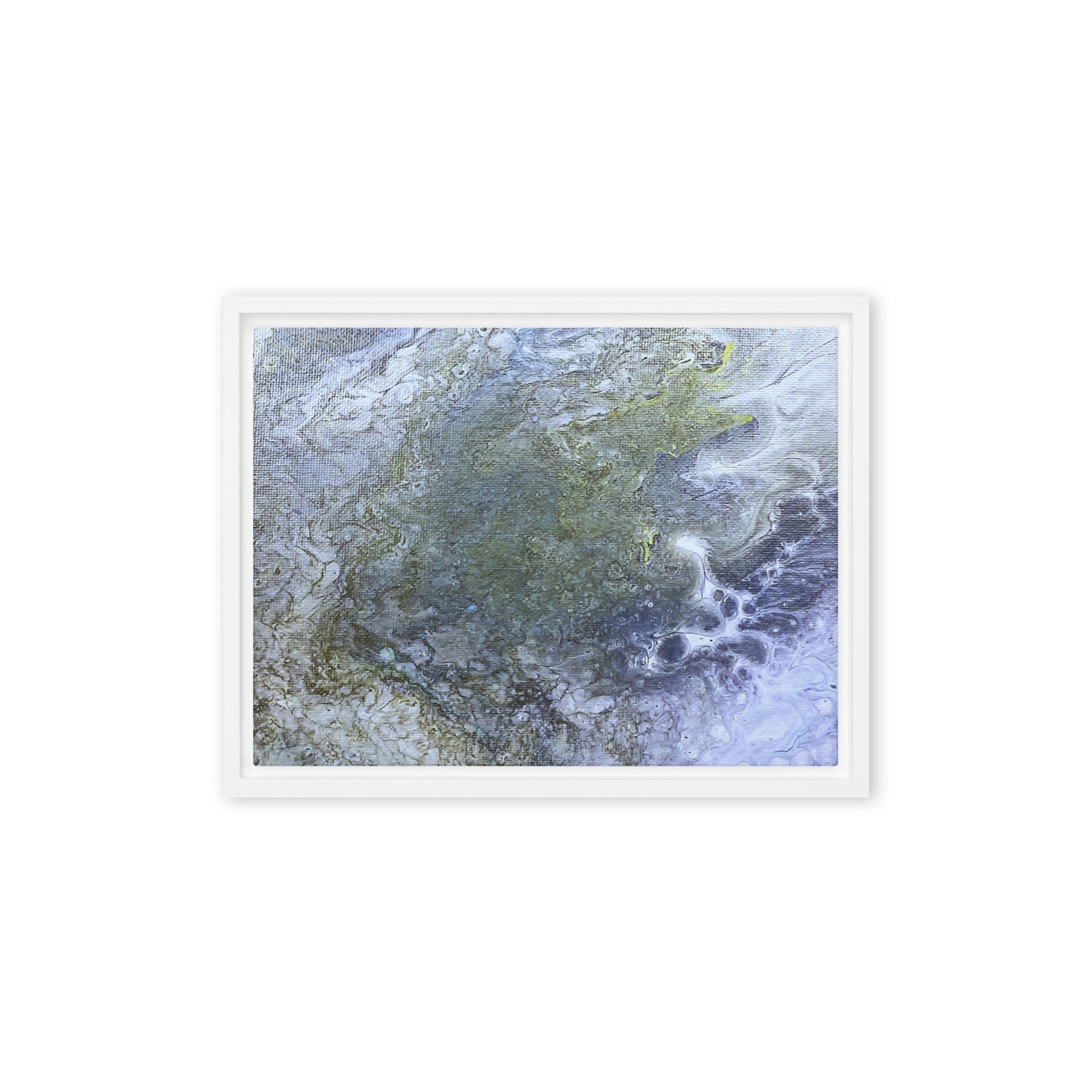 Shallows framed canvas studio series product view in black frame, 12 x 18 inch universal size