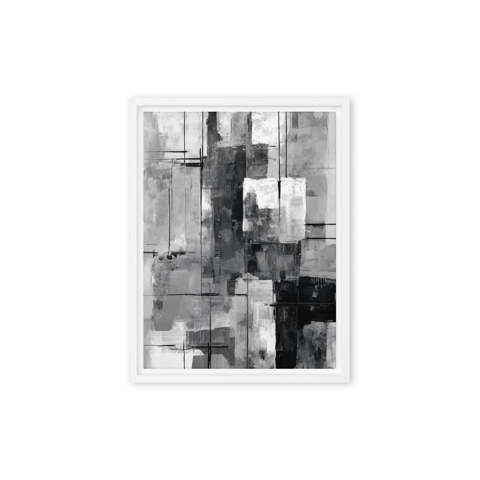 Align framed canvas print image for product listing in black frame, 16 x 16 inch universal size