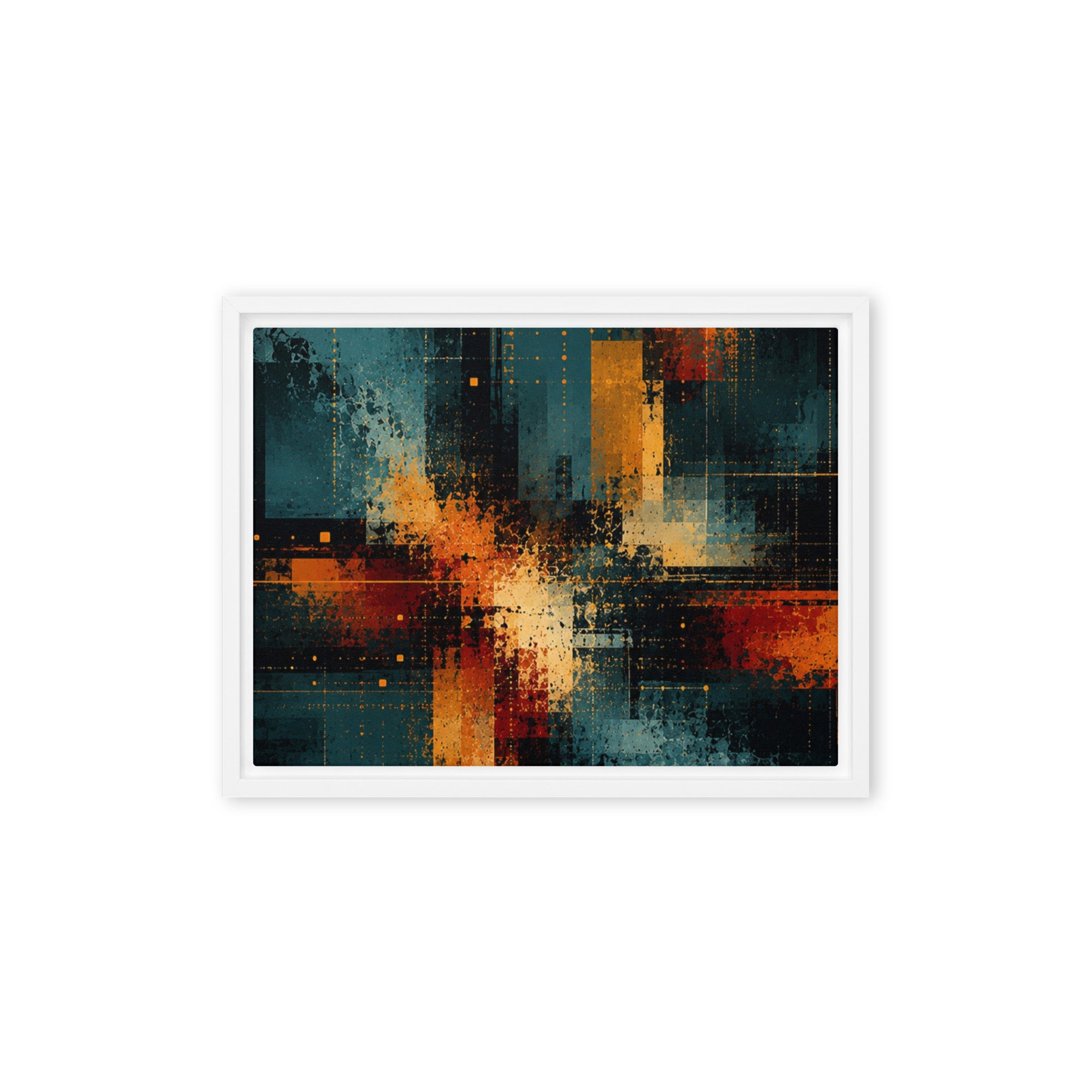 Axion framed canvas print product view in black frame, 12 x 18 inch universal size