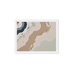Spall framed canvas artwork with fractured stone-like layers and linear fissures, shown on white.