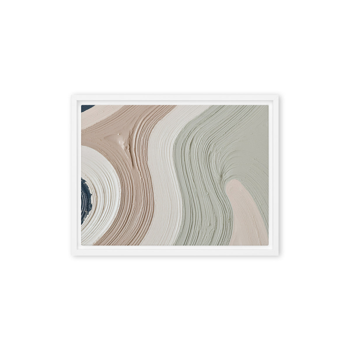 Talus framed canvas artwork with angular rock-like forms and deep charcoal contrasts, shown on white.