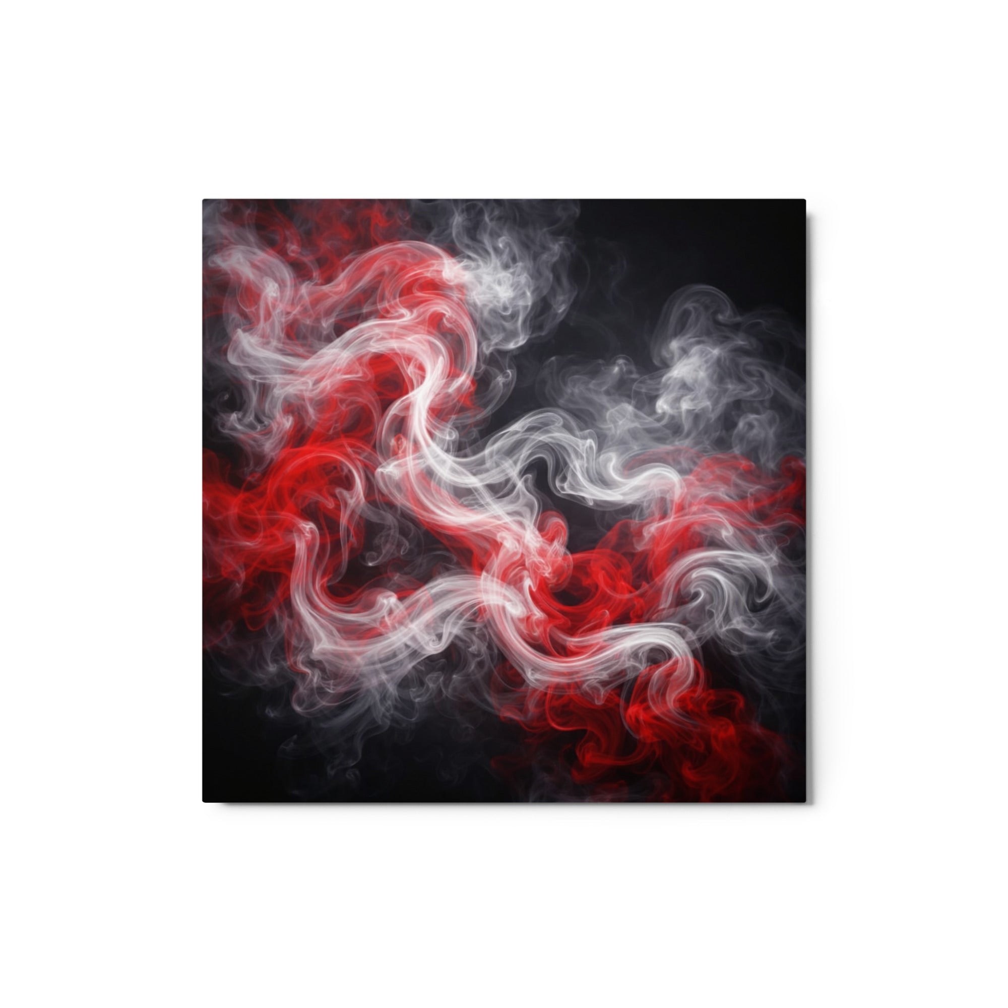 Charged wall art product image as a metal print in 12 x 12 inch universal size