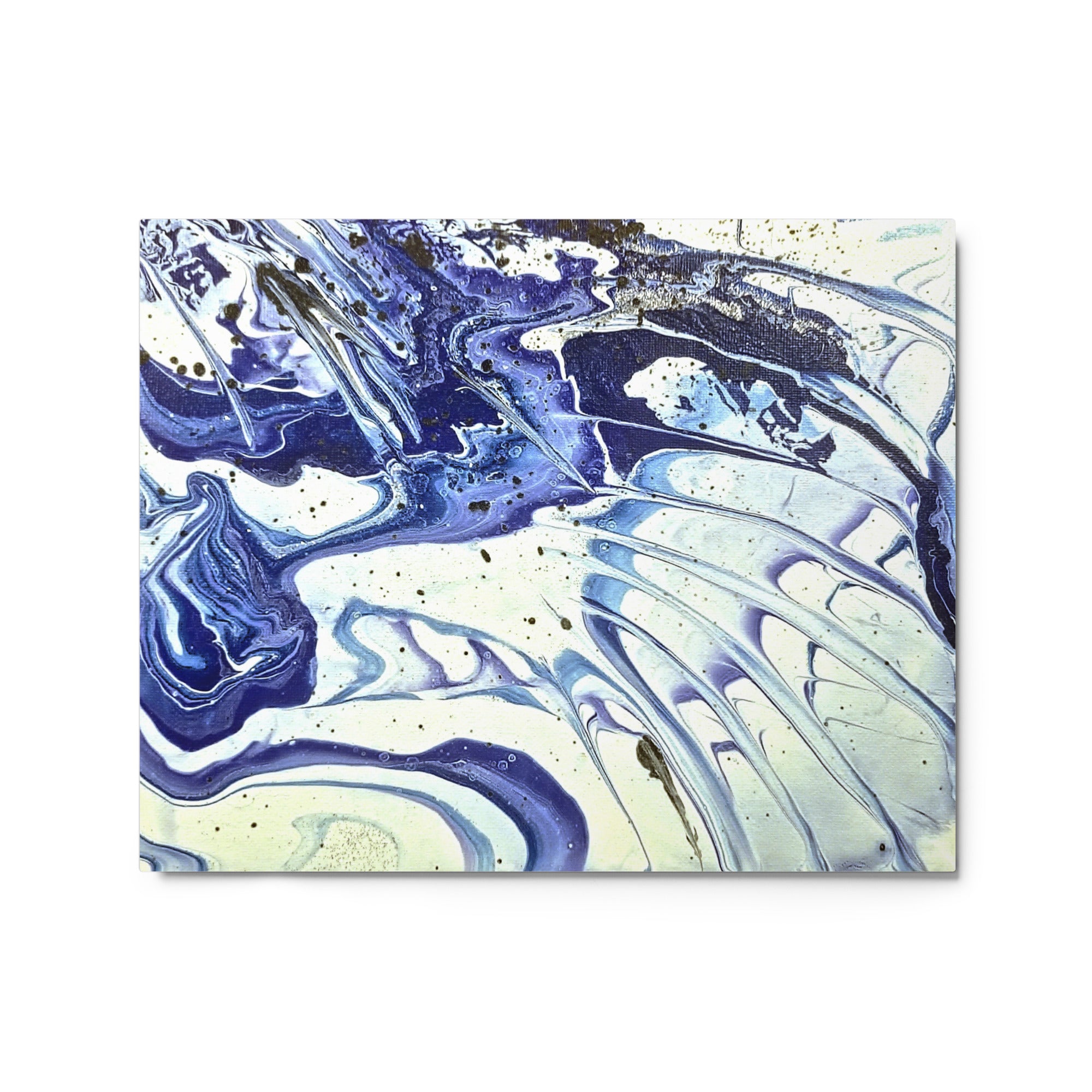 Cobalt metal print shown in front view in 8 x 10 inch universal size