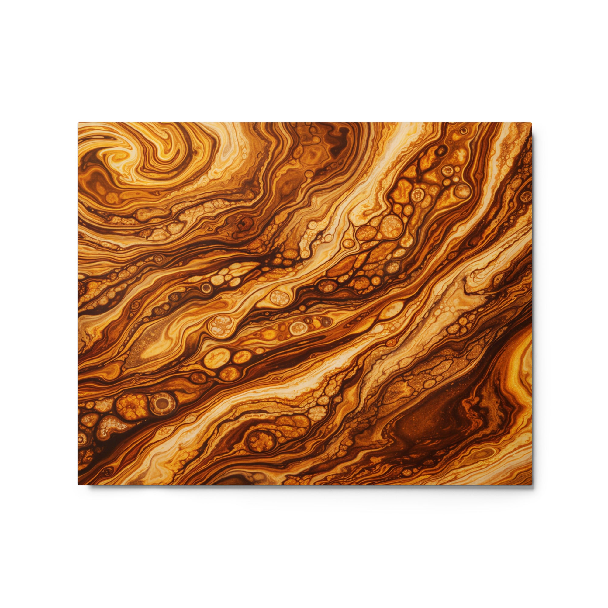 Molten Cells metal print product mockup in 20 x 30 inch large size