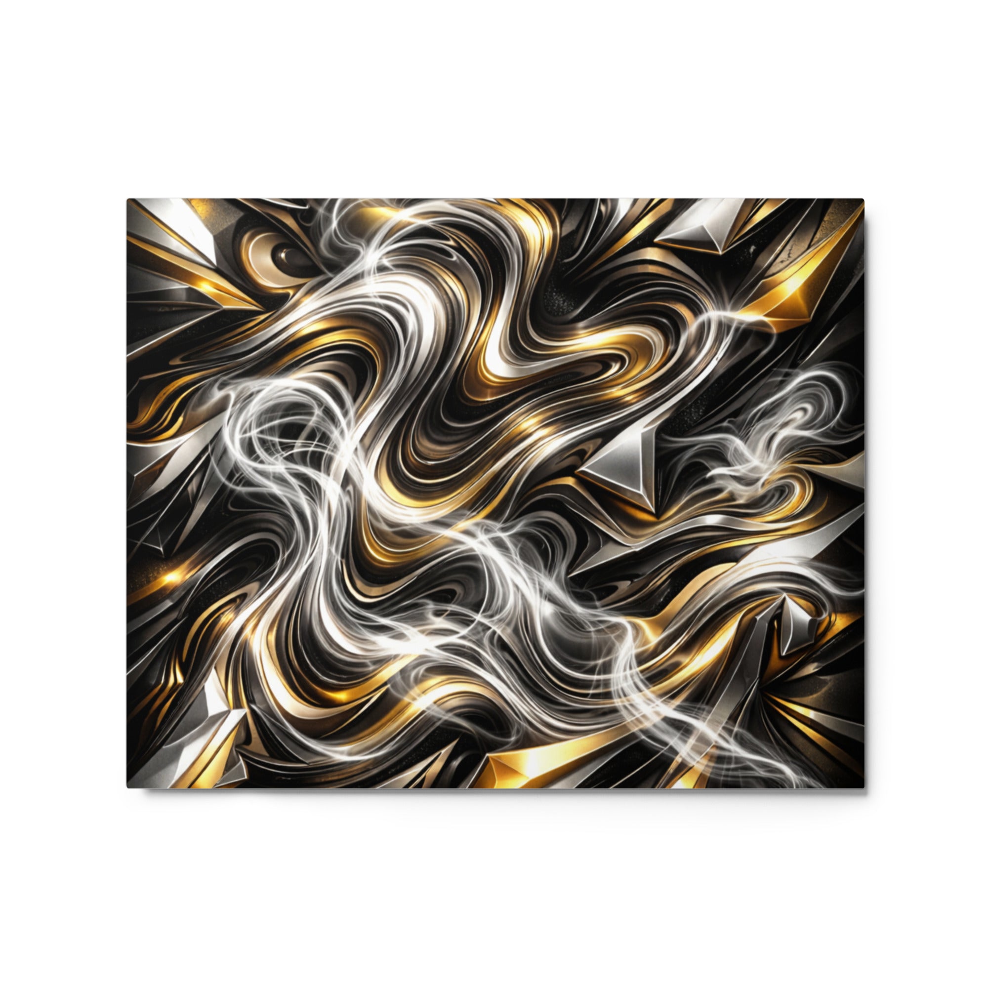 Ouro metal print shown in front view in 8 x 10 inch universal size
