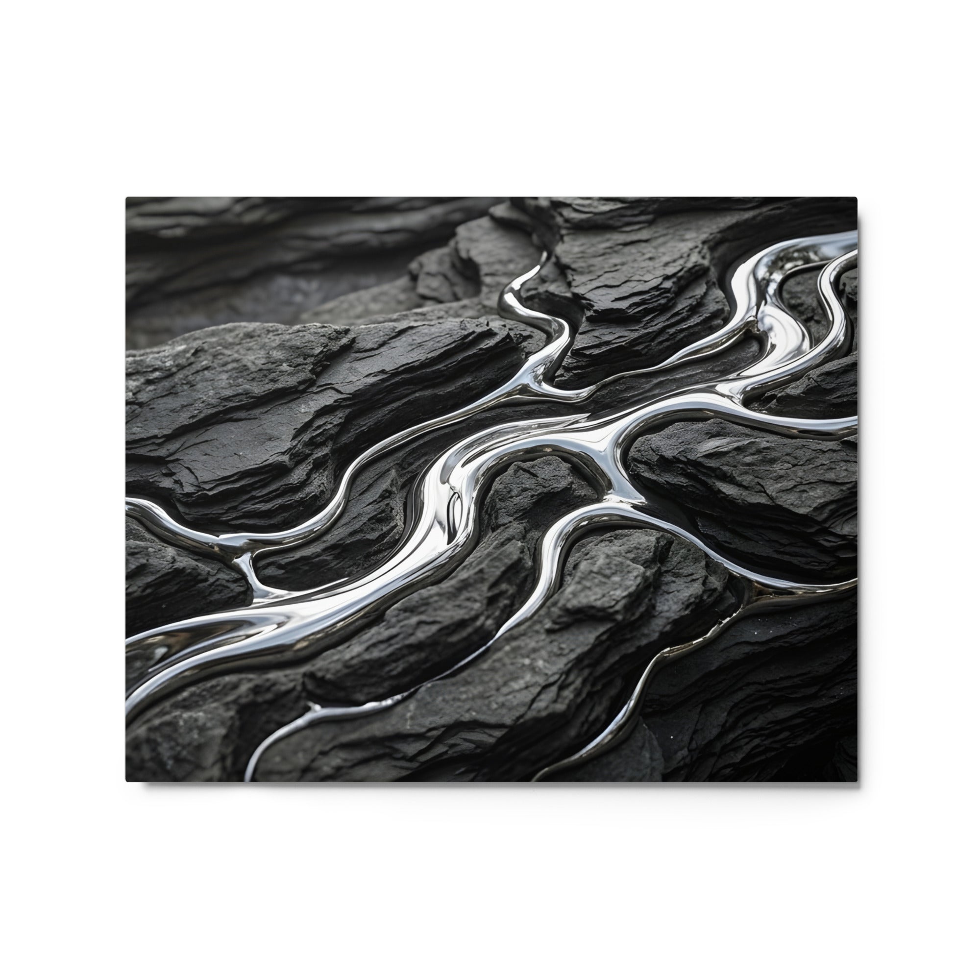 Basalt metal print shown in front view in 8 x 10 inch universal size