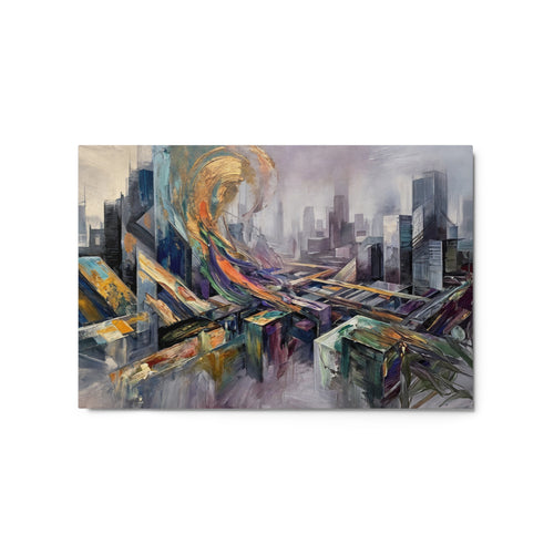 Attitude wall art product image as a metal print skyline in 20 x 30 inch large size