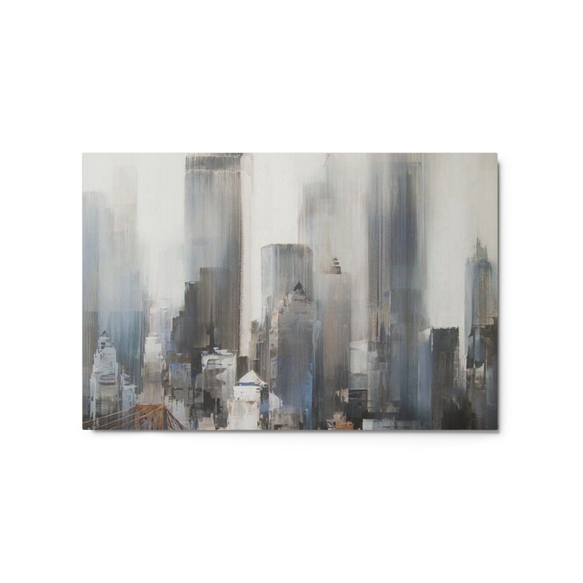 Vanguard metal print skyline front-facing product image in 24 x 36 inch statement piece
