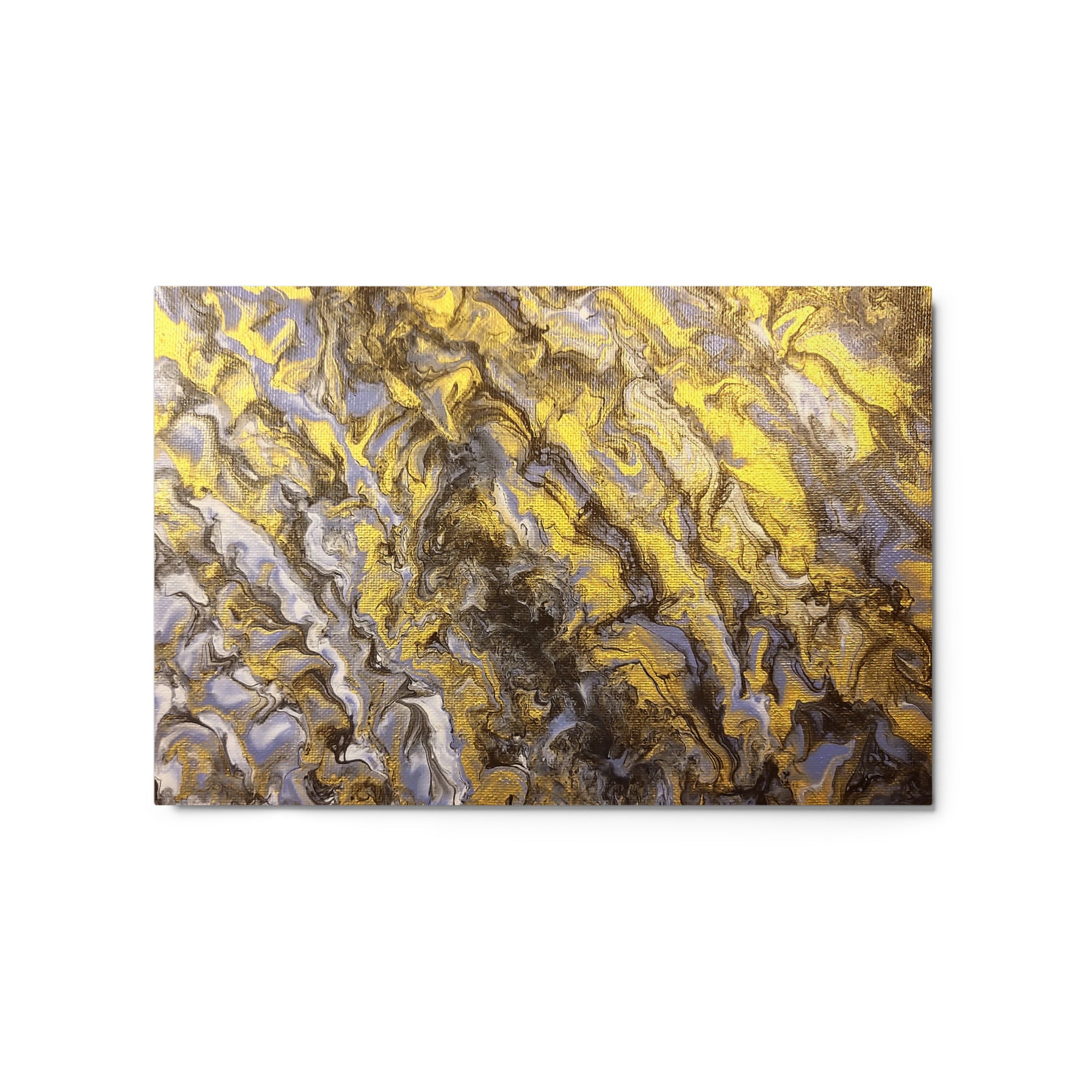 Gold Wave metal print product view in 24 x 36 inch statement piece