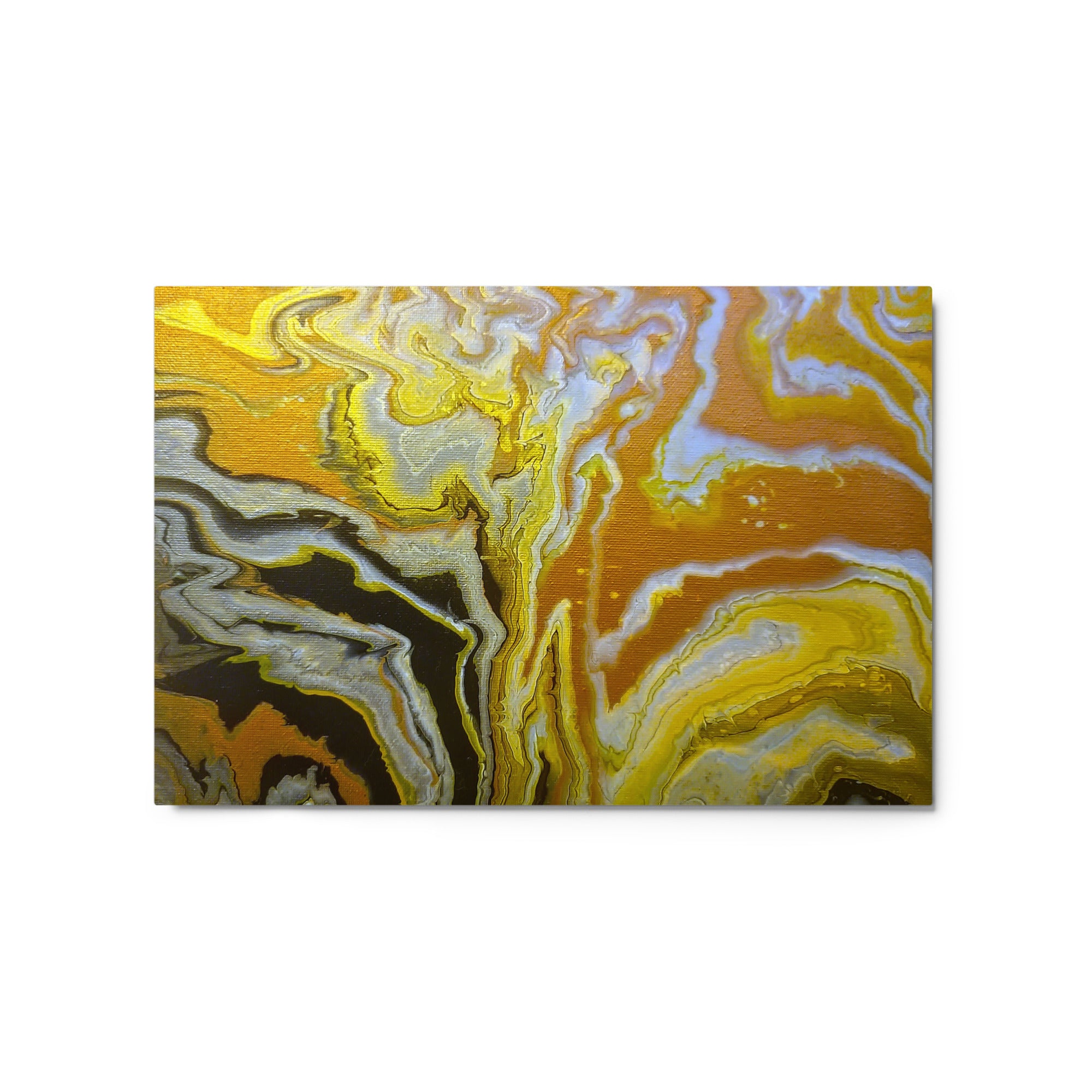 Golden Surge metal print product view in 24 x 36 inch statement piece