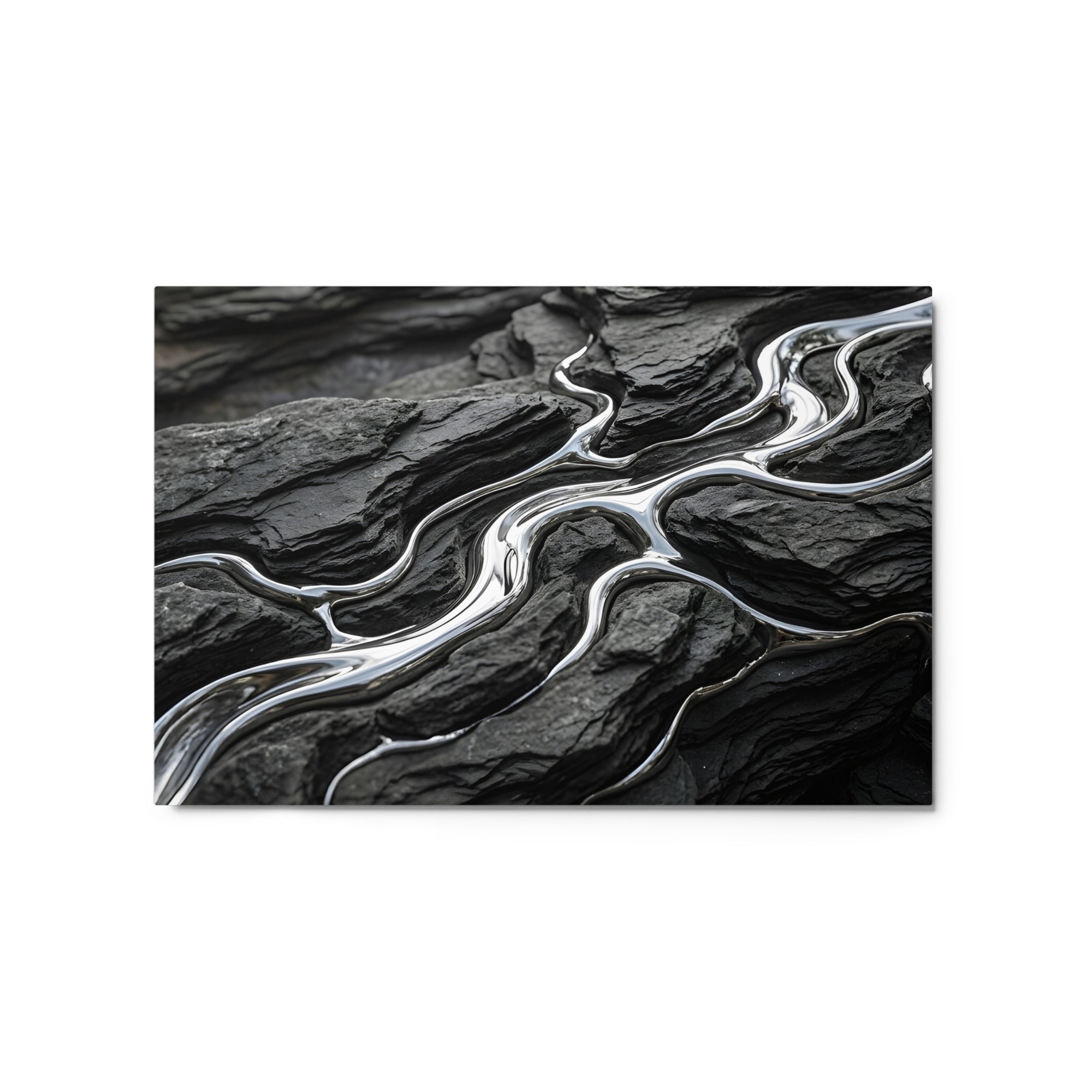 Basalt metal print product mockup in 20 x 30 inch large size