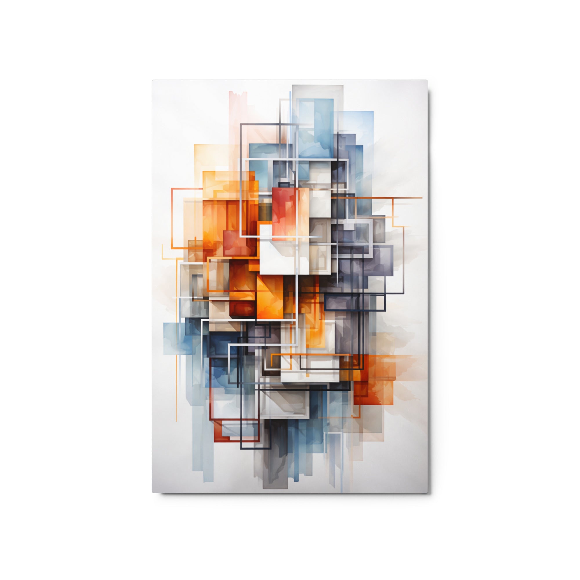 Facet metal print shown in front view in 20 x 30 inch large size