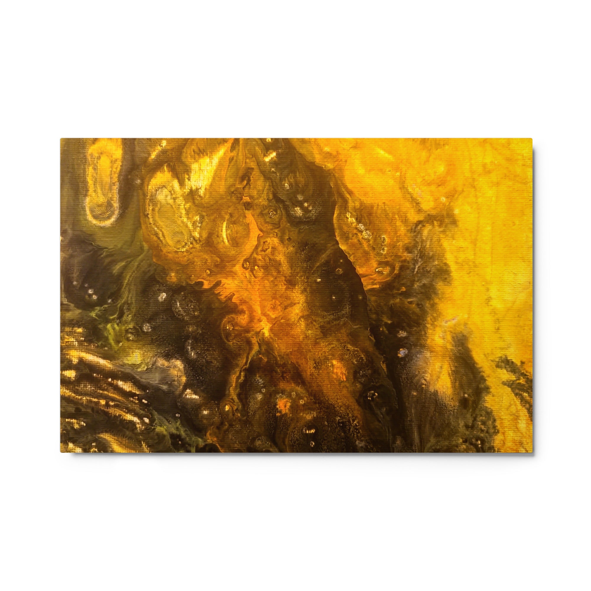 Flame metal print shown in front view in 8 x 10 inch universal size