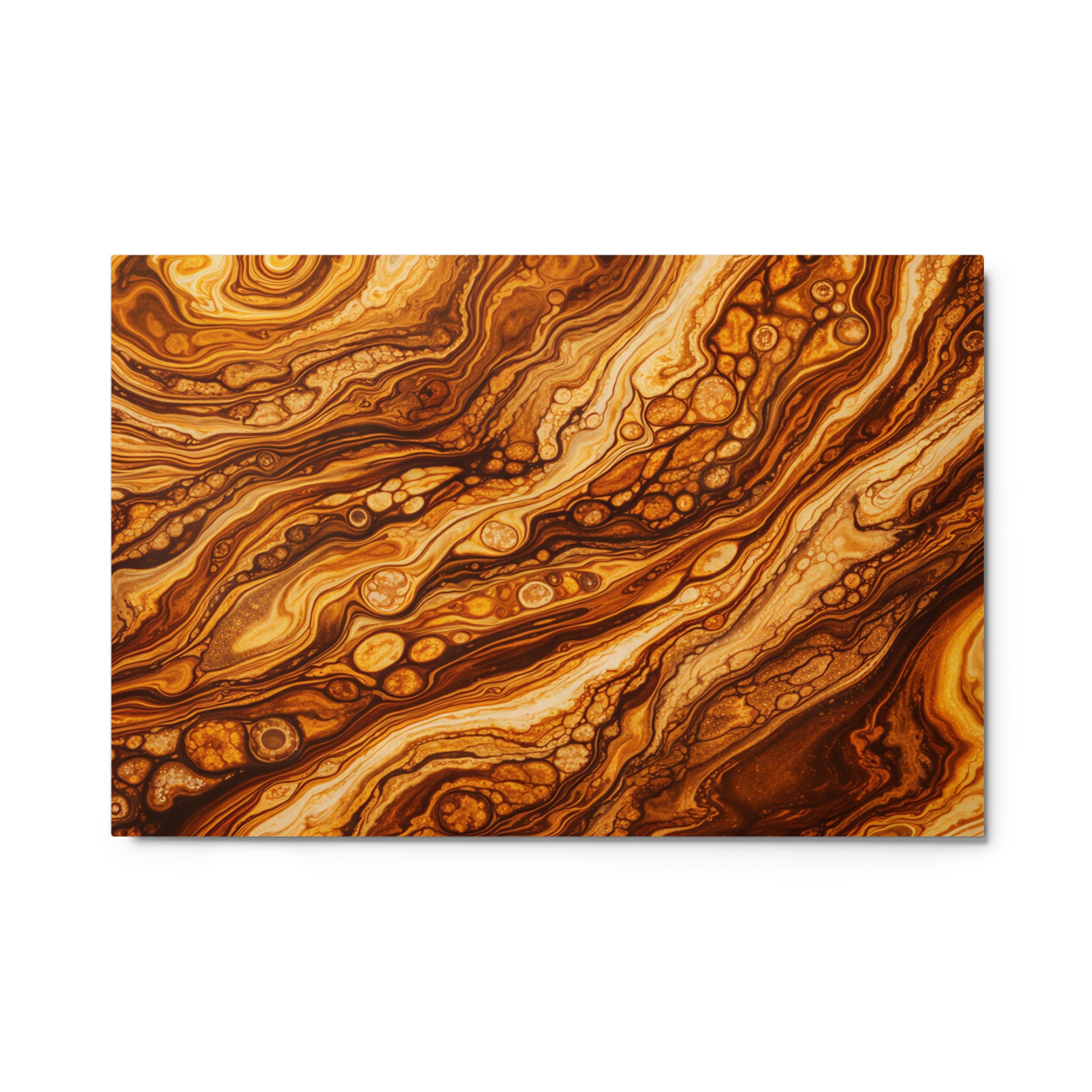 Molten Cells metal print shown in front view in 8 x 10 inch universal size