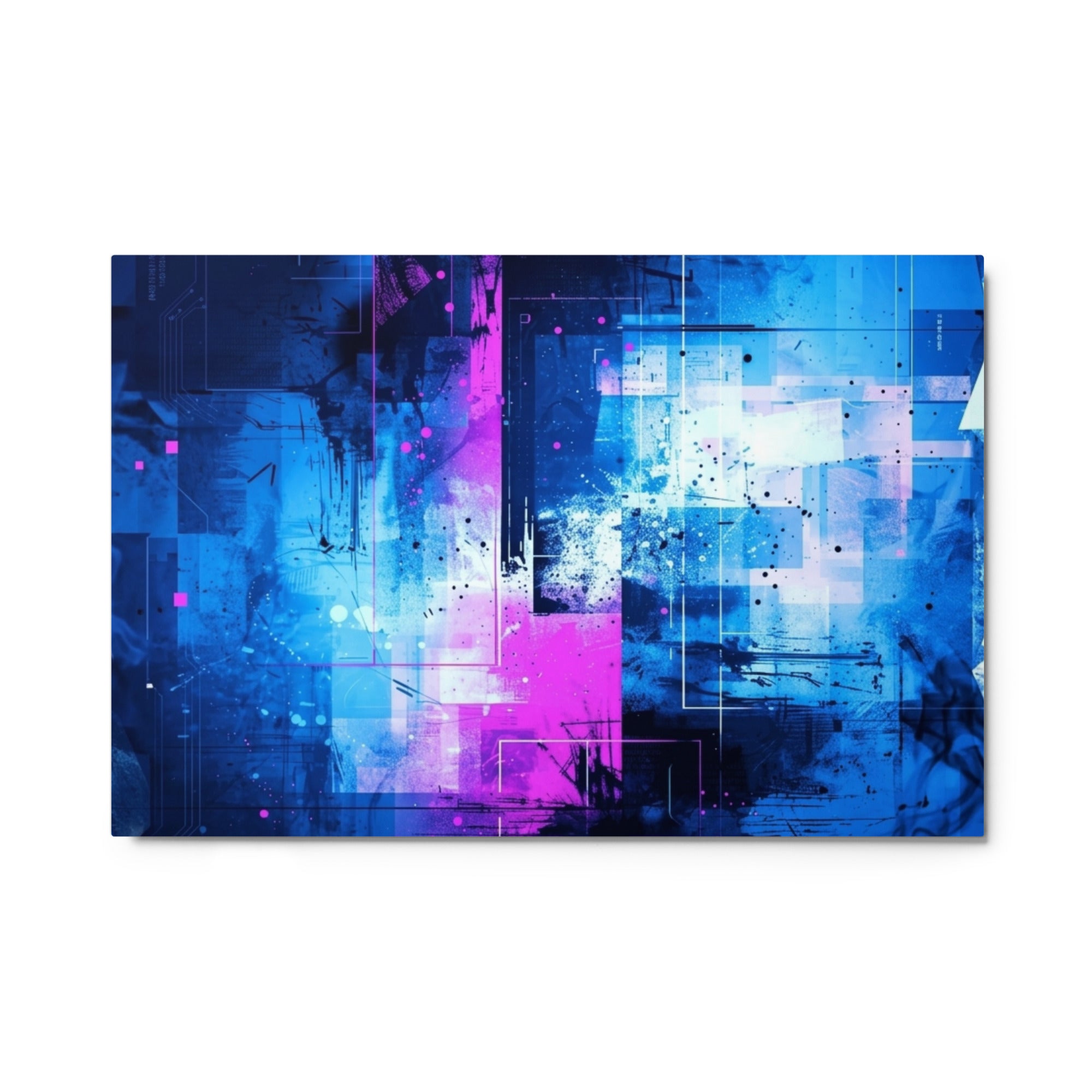 Neon metal print shown in front view in 8 x 10 inch universal size