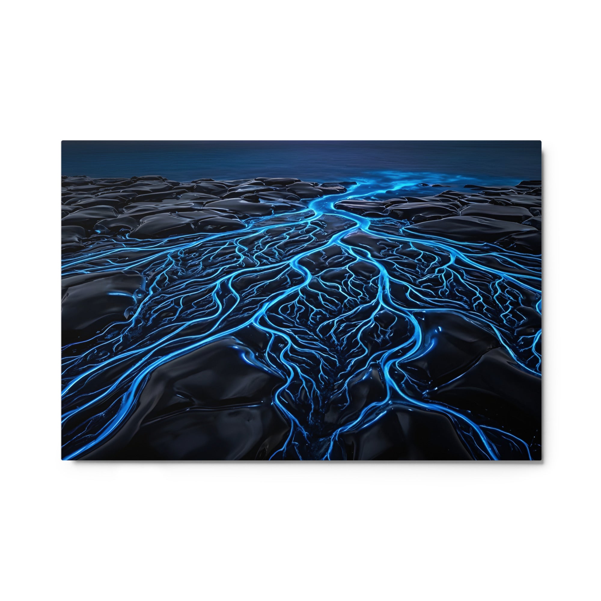Caldera metal print shown in front view in 8 x 10 inch universal size