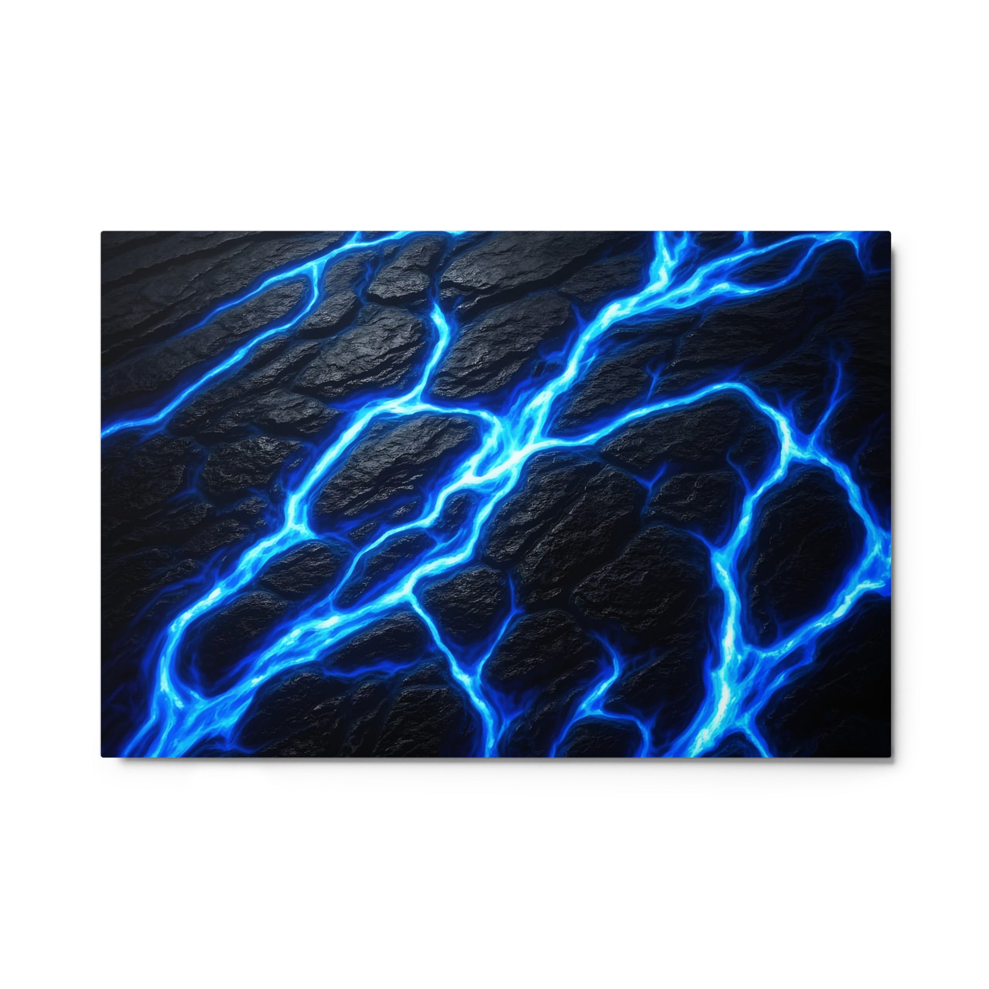 Fissure metal print shown in front view in 8 x 10 inch universal size