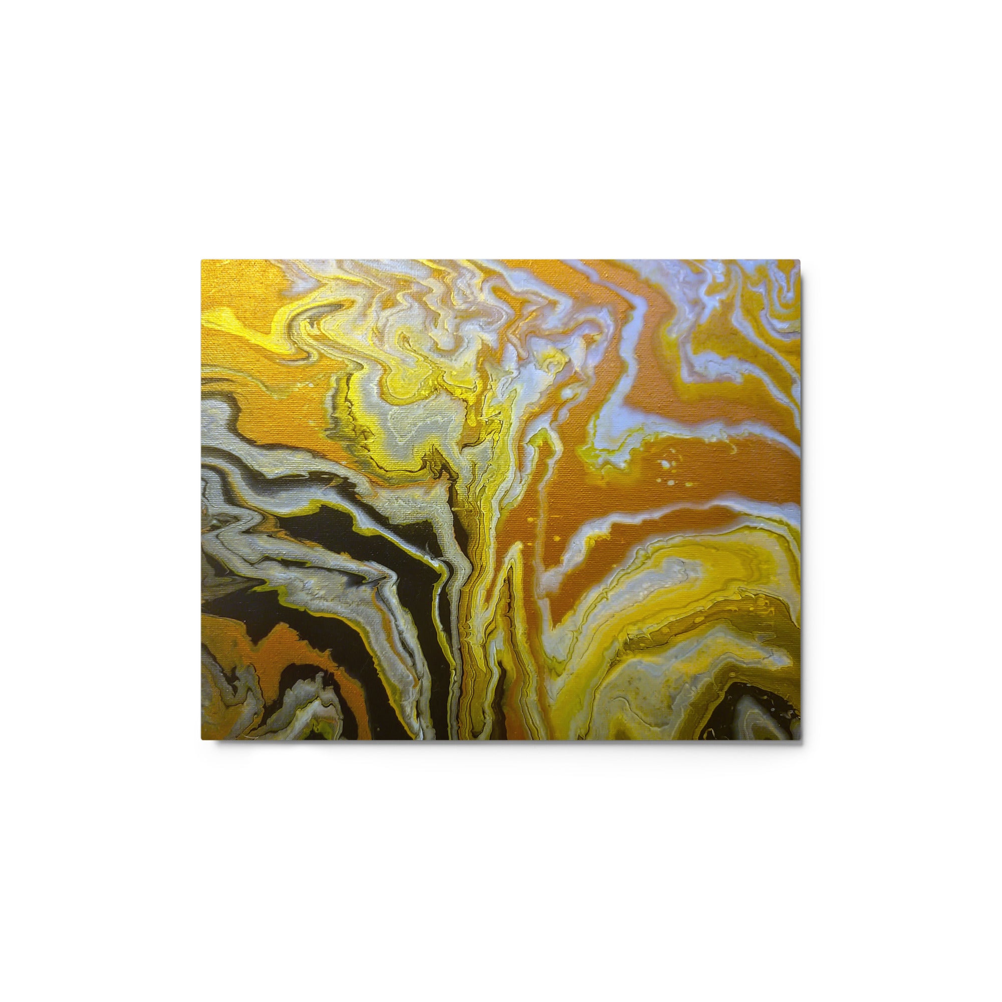 Golden Surge wall art product image as a metal print in 11 x 14 inch universal size