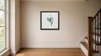 Idea framed paper at 16x16 inch (square) scale in a premium residential stair landing