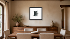 Maki framed paper at 16x16 inch (square) scale in a premium residential dining room