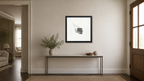 Meer framed paper at 16x16 inch (square) scale in a premium residential entry/foyer