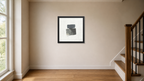 No. 5 framed paper at 16x16 inch (square) scale in a premium residential stair landing