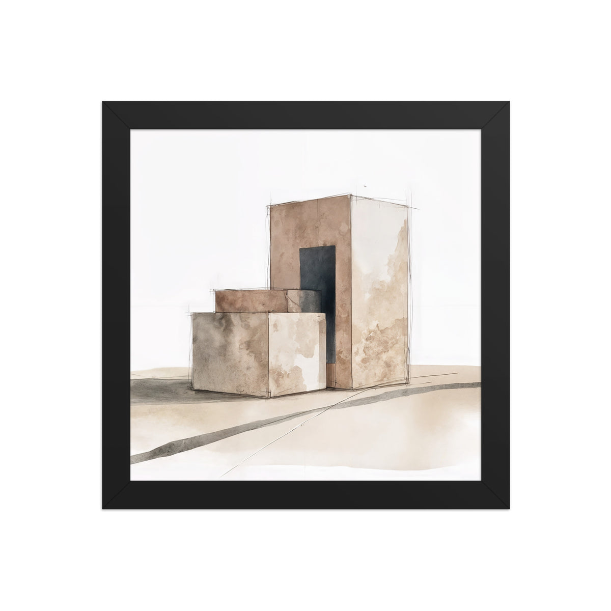 Assembly framed paper in Black frame — 10″×10″