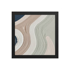 Talus framed paper artwork with angular rock-like forms and deep charcoal contrasts, shown on white.