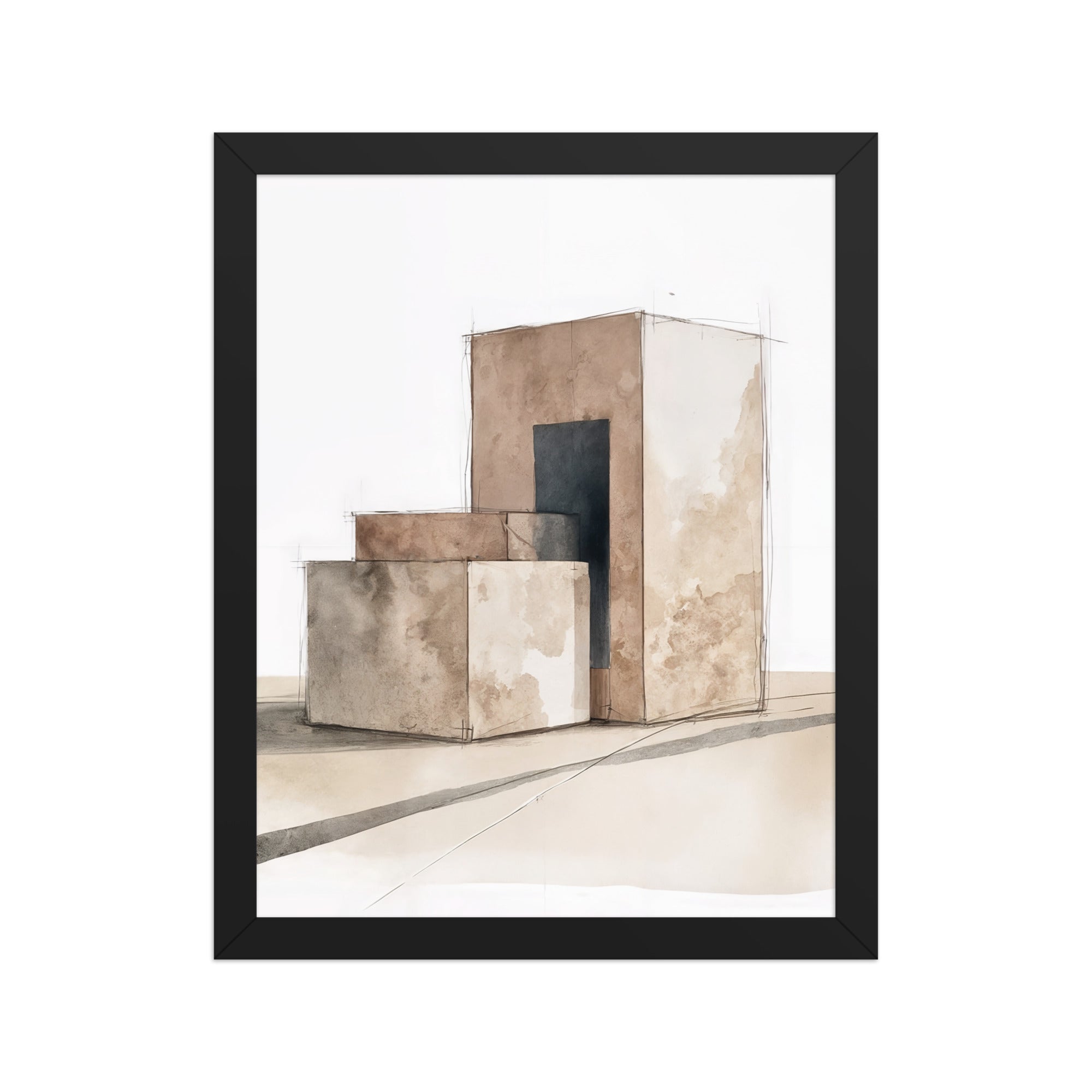 Assembly framed paper in Black frame — 11″×14″