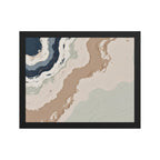 Spall framed paper artwork with fractured stone-like layers and linear fissures, shown on white.