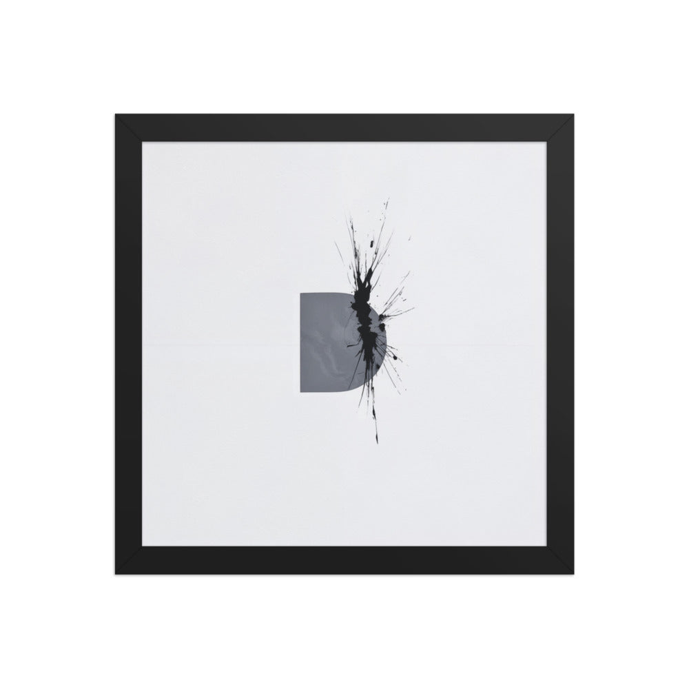 BEHEMOTH framed paper gloss — Black, 12″×12″