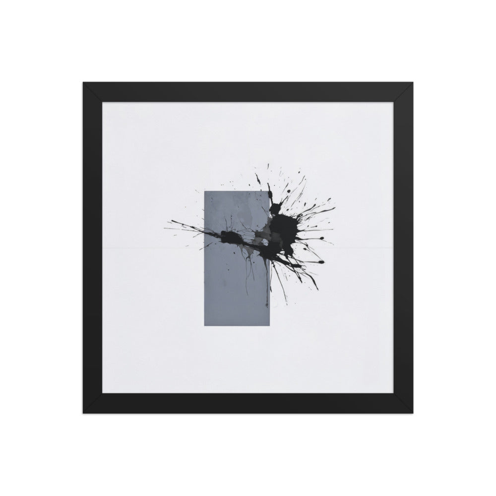 COLOSSUS framed paper gloss — Black, 12″×12″