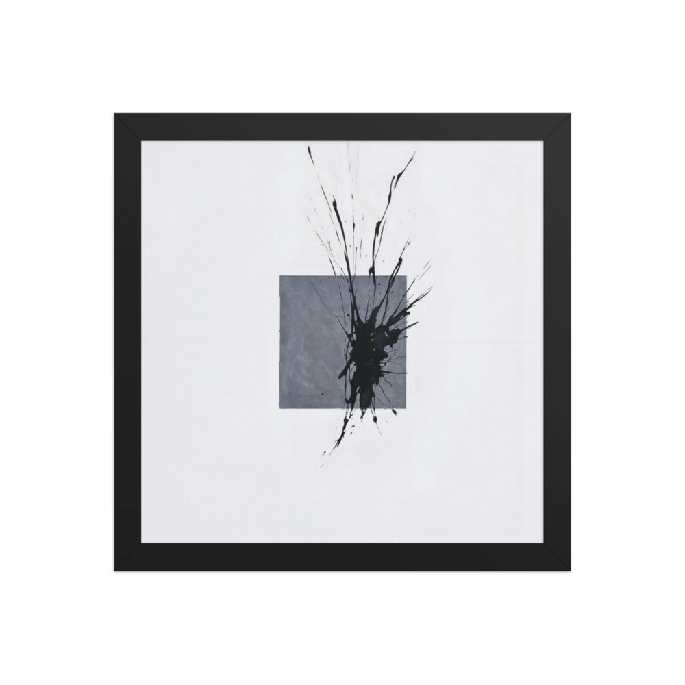 GARGANTUA framed paper gloss — Black, 12″×12″