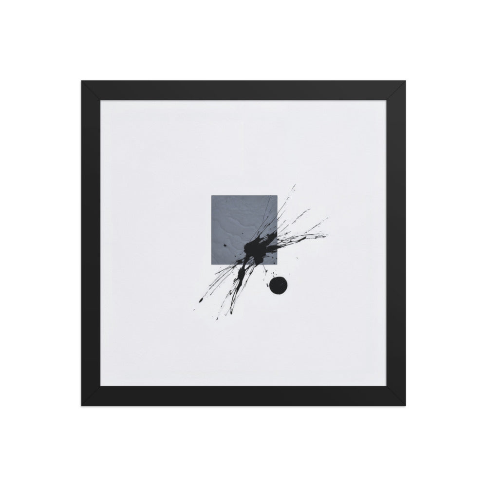 LEVIATHAN framed paper gloss — Black, 12″×12″